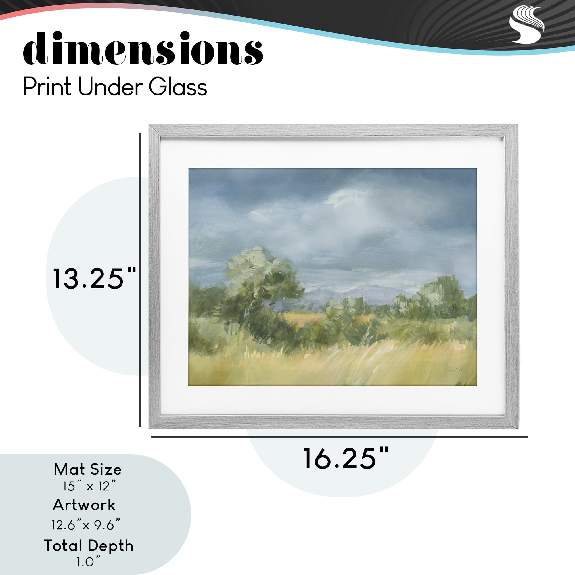 Stupell Industries Whispering Winds Countryside Gray Framed Print Under Glass, design by Danhui Nai
