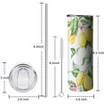 thumbnail image 5 of 20oz Yellow Lemon Fruit Leaves White Pattern Skinny Tumblers Stainless Steel Tumbler with Lid and Straw,Vacuum Insulated Double Wall Travel Tumbler Cups with Cleaning Brush for Coffee,Tea, 5 of 6