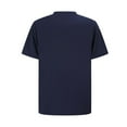 thumbnail image 5 of HOOMEUMY Men's Shirts Casual V-Neck Button Stand-up Collar Shirts Short Sleeve Shirt Solid Color Casual Fashion Summer Comfy Lightweight Shirts (Navy,XXL), 5 of 7