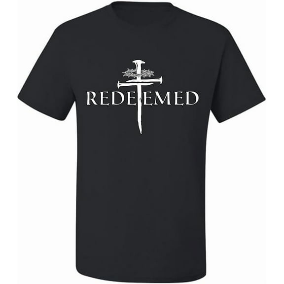 Greenink Redeemed Cross Nails Mens Christian Jesus Shirt Short Sleeve T-Shirt Religious Graphic Tee Tops for Women Men