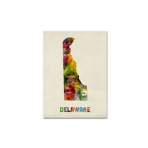 Trademark Fine Art "Delaware Map" Canvas Wall Art by Michael Tompsett