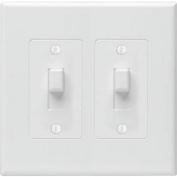 TayMac 2672W 2-Gang MASQUE Decorator Cover, Toggle, White