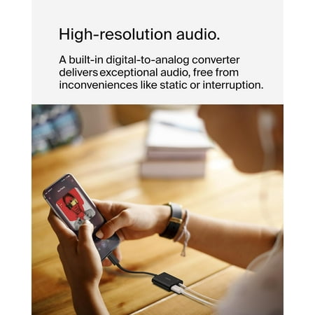 Belkin - 3.5mm Audio & USB-C Adaptor - Fast Charge Compatible USB-C Audio Adaptor for iPad Pro, Galaxy, Pixel, OnePlus & More - Black