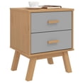 thumbnail image 5 of vidaXL Nightstand OLDEN Modern Brown Solid Wood Pine 2 Drawers 1 Piece 22.4 in H x 17.7 in W, 5 of 10