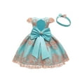 thumbnail image 2 of FOCUSNORM Petites Filles Maille Princesse Robe Dentelle Bord Formel Jupe + Couvre-Chefs, 2 of 3