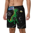 thumbnail image 2 of Balery Space Dino Cartoon Black Mens Swim Trunks Swim Shorts for Men Quick Dry Inseam Beach Shorts with Compression Liner Pocket-XX-Large, 2 of 9