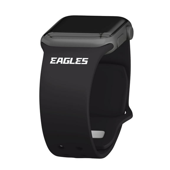 Black Philadelphia Eagles Silicone Apple Watch Band