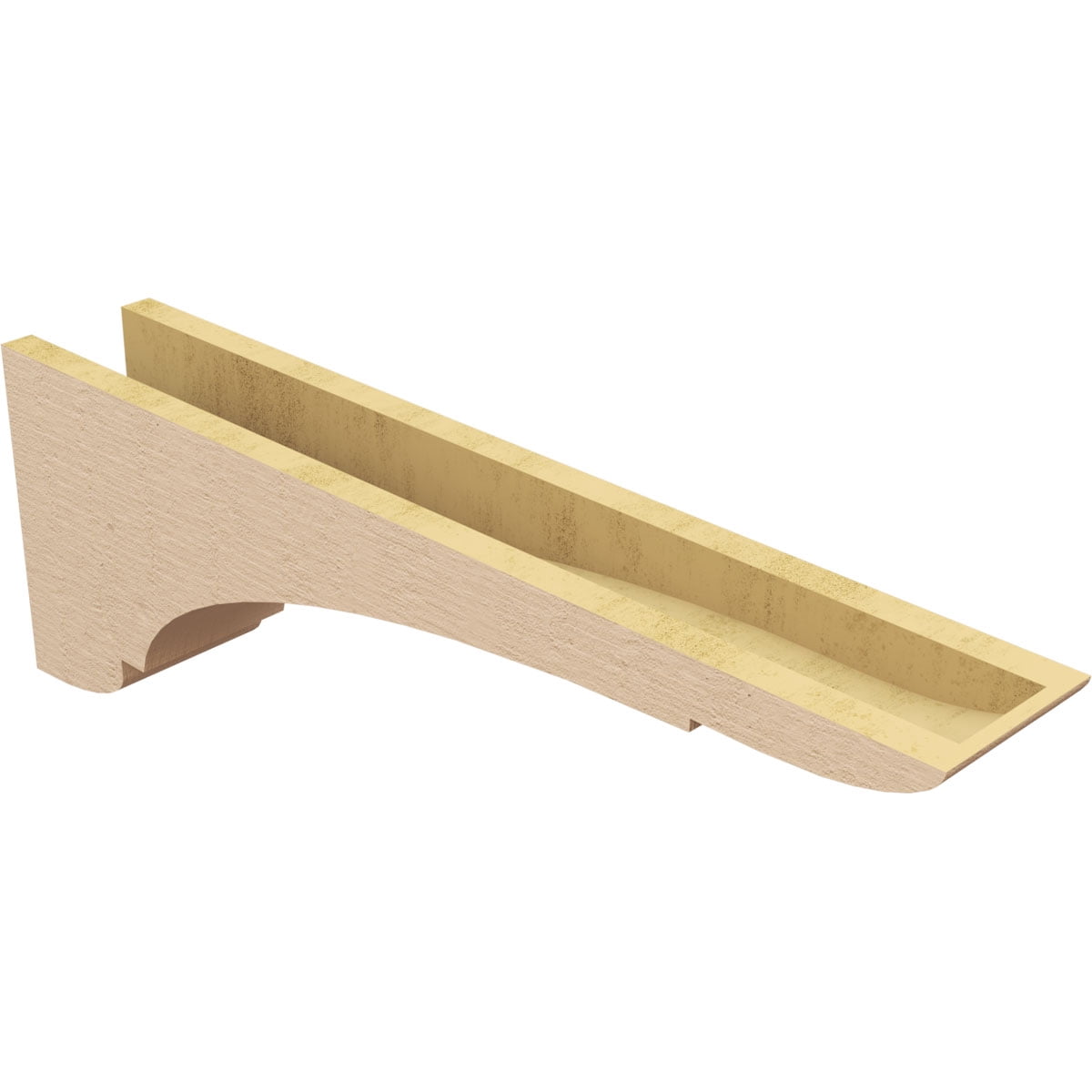 5"W x 30"D x 10"H Thin Olympic Rough Cedar Woodgrain TimberThane Corbel, Primed Tan