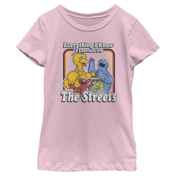 Girl's Sesame Street Everything I Know I Learned on the Streets  Graphic T-Shirt