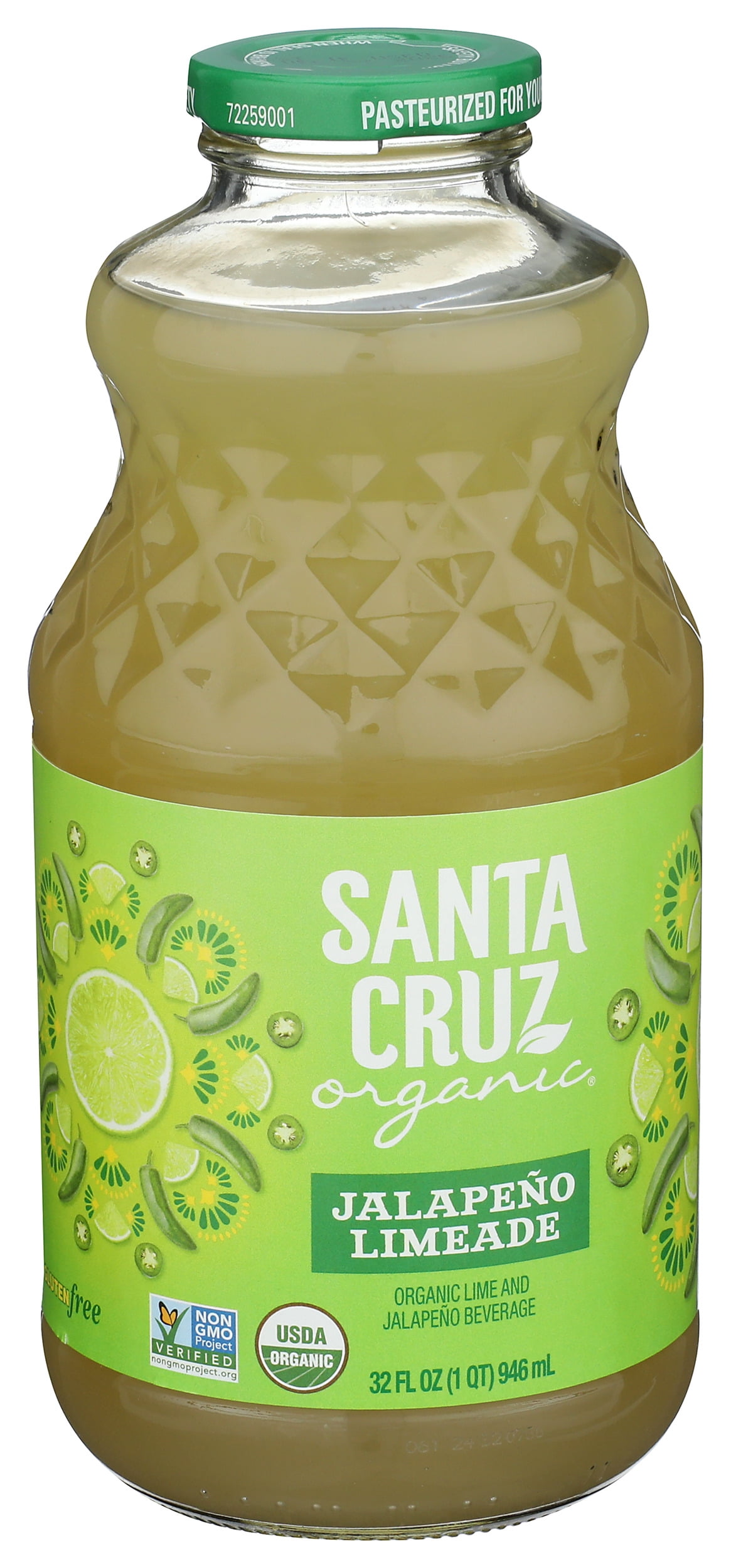 Pack of 6, Santa Cruz Organic Jalapeño Limeade Beverage, 32 fl oz