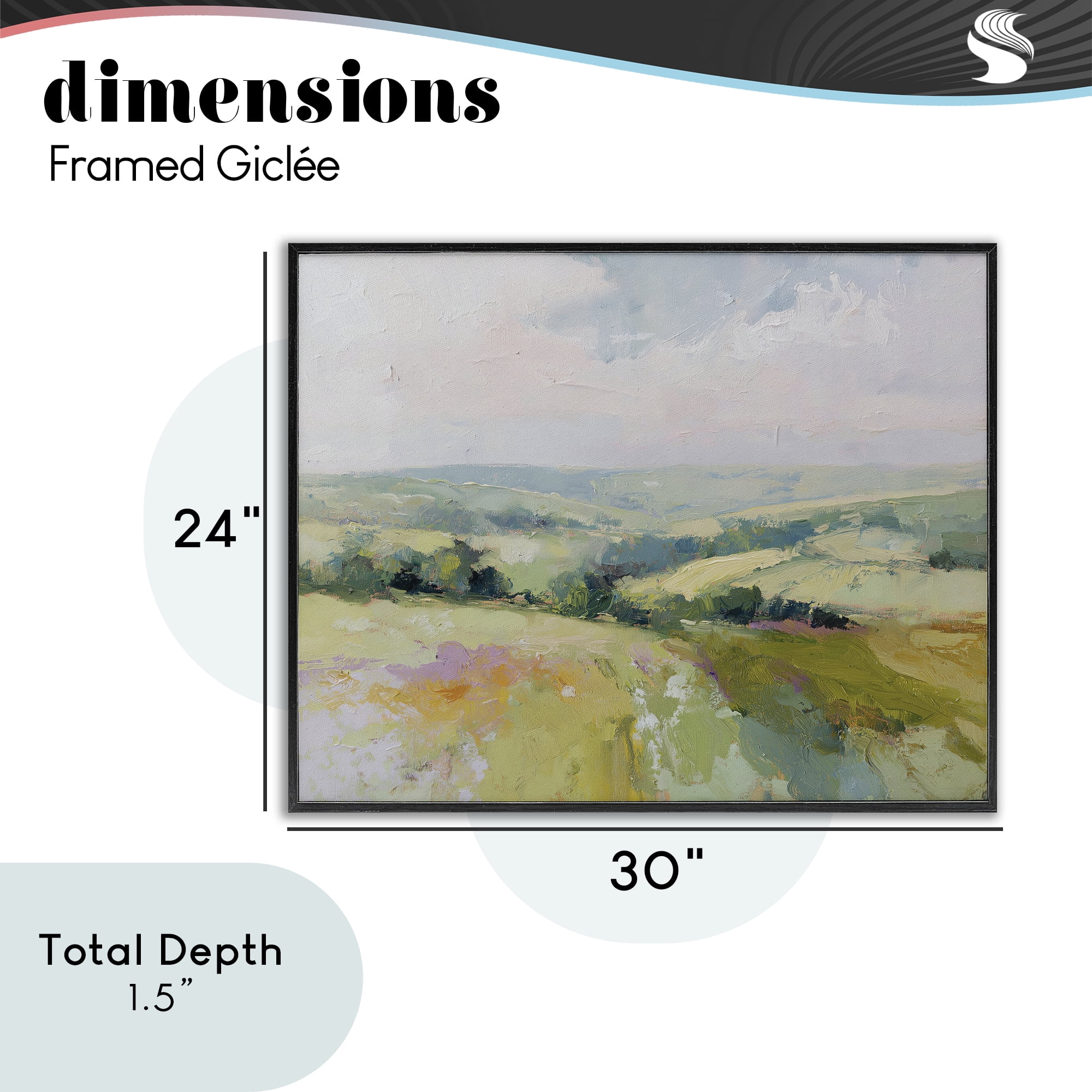 Stupell Industries Endless Green Hills Black Framed Giclee Art, design by Svetlana Aleynikova