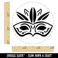 thumbnail image 2 of Mardi Gras Feather Party Mask Self-Inking Rubber Stamp Ink Stamper - Red Ink - Small 3/4 Inch, 2 of 7
