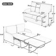 thumbnail image 7 of Accent Sofa Bed, 2-seat Sofa Convertible to Twin Bed with Mattress, Modern Sofa Sleeper with Armrest and Backrest, Living Room Loveseat with USB Charging Port and 3-pin Plug, Black, 7 of 7