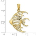thumbnail image 2 of 23mm 14k Gold Religious Guardian Angelfish Cut-out Charm Pendant Necklace for Women, 2 of 2