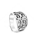 thumbnail image 4 of Oxidized Spiral Wide Filigree Chic Ring .925 Sterling Silver Band Jewelry Female Male Unisex Size 9, 4 of 4
