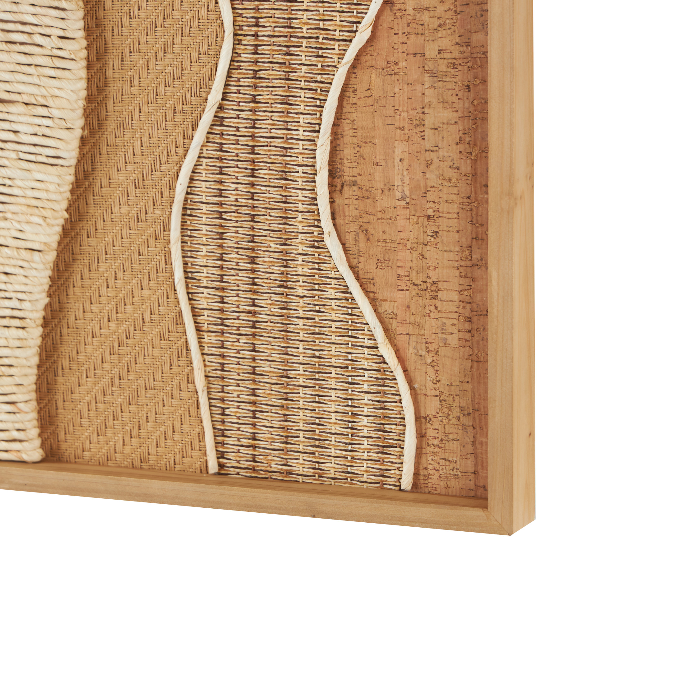 DecMode Brown Wood Handmade Mixed Media Abstract Wall Decor with Textures and Patterns