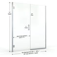 thumbnail image 2 of Miseno MSDSWP5972CLORB Swipe 72" High X 58"-59" Wide Hinged Frameless Shower Door - Bronze, 2 of 4