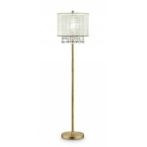 Primo Gold Finish Floor Lamp with Crystal Accents and White Shade