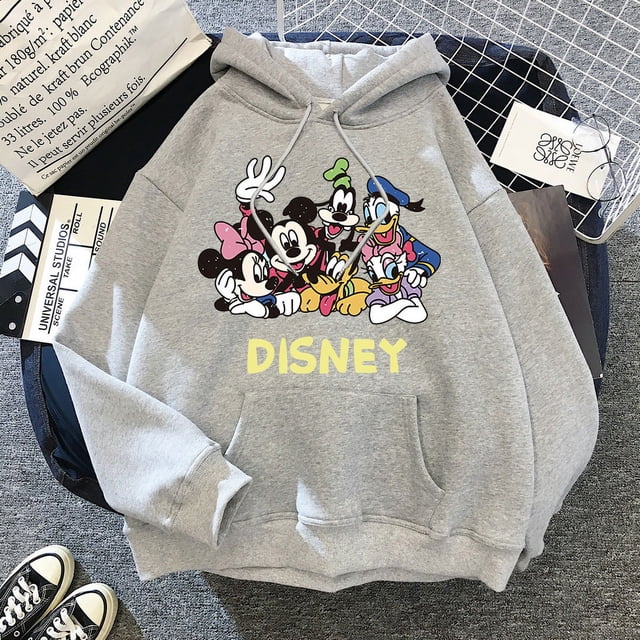 2024 Minnie Disney Sudadera con capucha Crop Top Mickey Mouse mujeres sudaderas con capucha niños niñas ropa de calle Harajuku