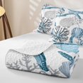 thumbnail image 4 of spefrowx Ocean Starfish Bed Spread Queen for Girls Boys, Cute Seashell Seaweed Queen Coverlet Set, 3pcs, 4 of 7