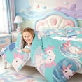 thumbnail image 3 of Manfei Pastel Axolotl Queen Comforter Set,Cute Animals Print Comforter Sets Queen,Polkadot Reversible,3 Pieces,1 Comforter and 2 Pillowcases, 3 of 7