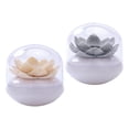 thumbnail image 1 of OULII Cotton Swab Storage Container Lotus Shape Toothpick Holder Plastic Organizer for Bathroom Assorted Color 2pcs 3.94inx3.94inx3.54in, 1 of 7