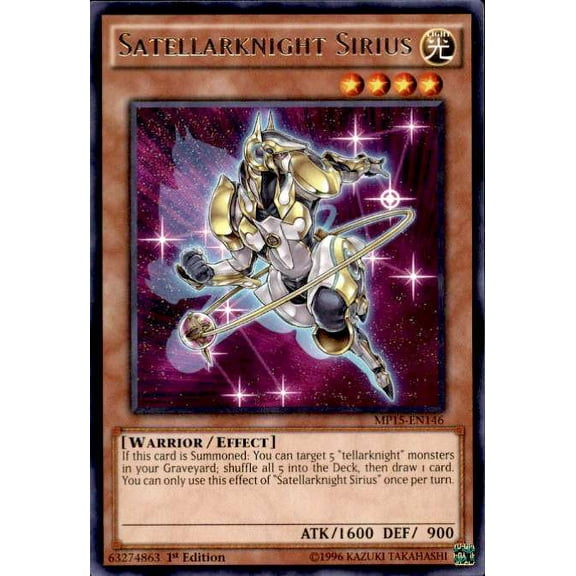 YuGiOh 2015 Mega-Tin Mega Pack Rare Satellarknight Sirius MP15-EN146
