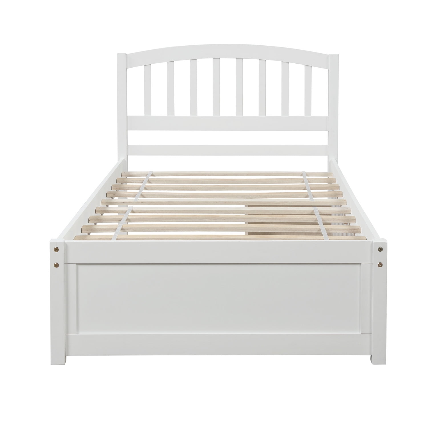 Alvantor Twin Size Solid Wood Bed with Storage Drawers and Headboard