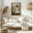 thumbnail image 6 of Girl And Rabbit Bunny Canvas Poster Vintage Print Wall Art Painting for Home Easter Bunny Village Farmhouse Decor Unframed, 6 of 7