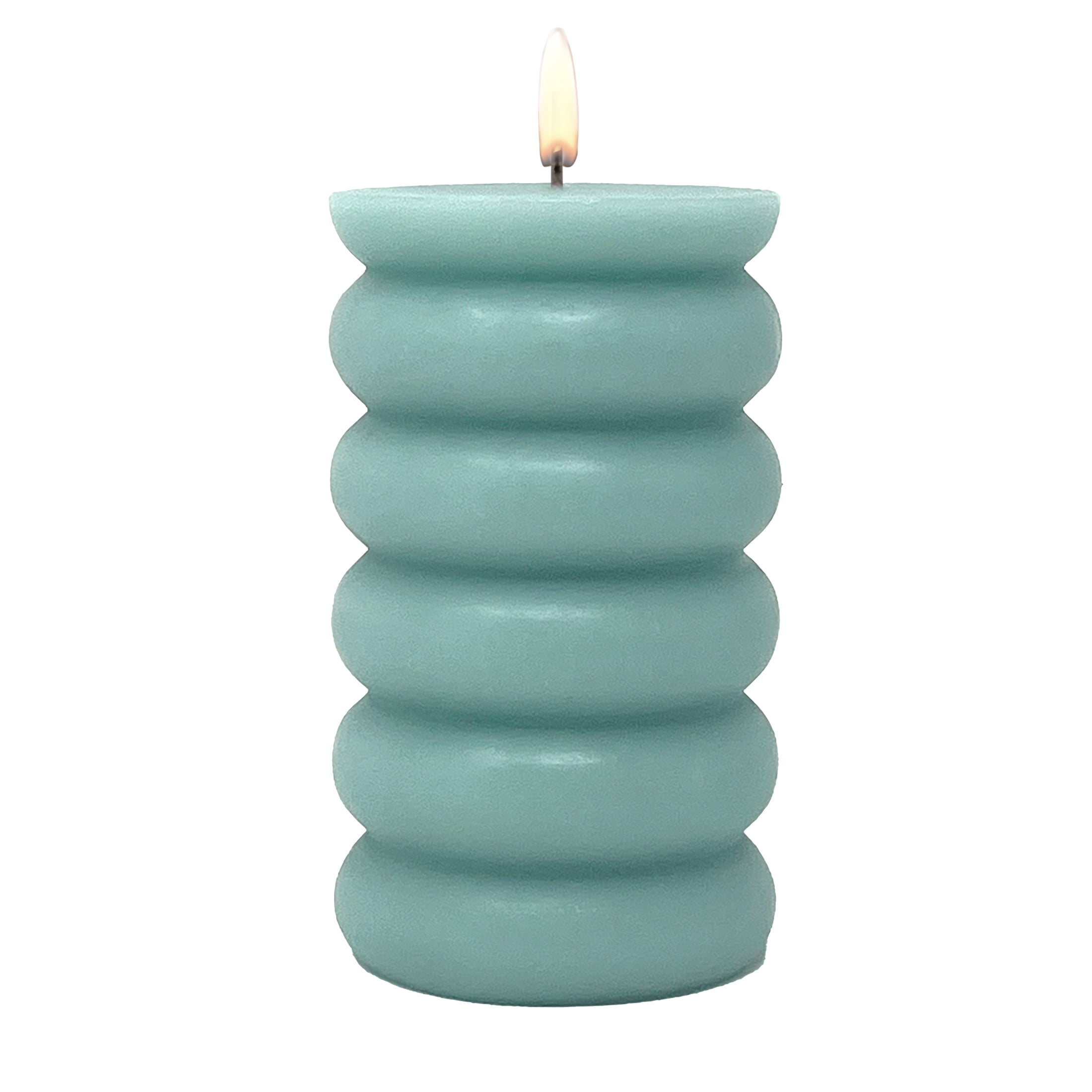 Mainstays Single Wick 3" x 5" Bubble Pillar Candle, Unscented, Green