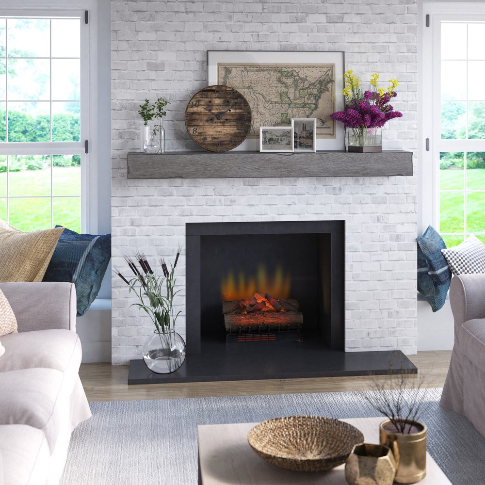 60" Mantel Shelf with Purposeful Distressing and Optional Corbels