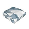thumbnail image 5 of LNWH Super Soft Flannel Bed Blanket, Cozy Fluffy Warm All Seasons Blue Gingham Print Pattern Throw Blankets for Sofa Bedding, 50"x40", 5 of 8