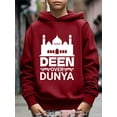thumbnail image 3 of DEEN OVER DUNYA Print Boy's Casual Hoodie Long Sleeve Comfy Loose Spring Fall Pullover Outdoor Casual Sweatshirt From 5T-14Y, 3 of 8