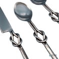 thumbnail image 3 of Elyon Reef Knot Reflective Silver 20 Piece Flatware Set Indian Artisan-Made Set Hand-Forged Stainless Steel Service for 4, 3 of 7