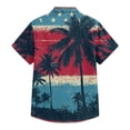 thumbnail image 4 of Youpwaven Men's USA 250th Anniversary Hawaiian Shirt, Patriotic American Flag & Palm Tree Graphic Short Sleeve Button Down, Summer Independence Day Tropical Top M-3XL, 4 of 6