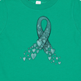 thumbnail image 4 of Inktastic Ovarian Cancer Awareness Teal Ribbon Made of Hearts Boys or Girls Baby T-Shirt, 4 of 5