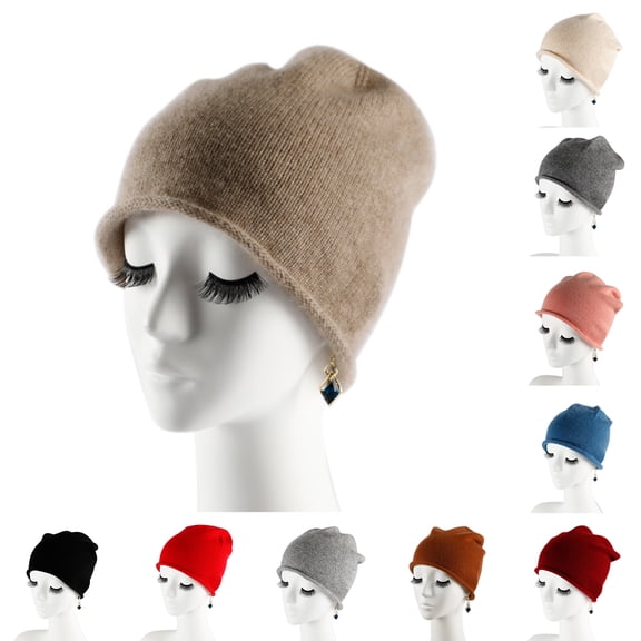 Domzle Beanies for Women Winter Hats Soft Warm Beanie Hat Ladies Knitting Skull Beanies Light Brown