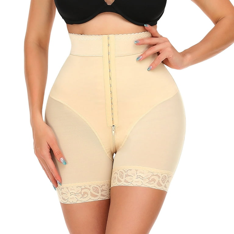 XFLWAM Shapewear for Women Tummy Control Body Shaper Shorts Butt Lifter  Panties Lace High Waisted Underwear Slimming Panties Beige S