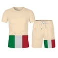thumbnail image 3 of Afdoent Men's 2 Piece Short Set Mens 2 Piece Sports Jogging Suit Comfortable Sports Men's Short Sleeved T Shirt + Shorts Beach Clothes Classic, 3 of 6