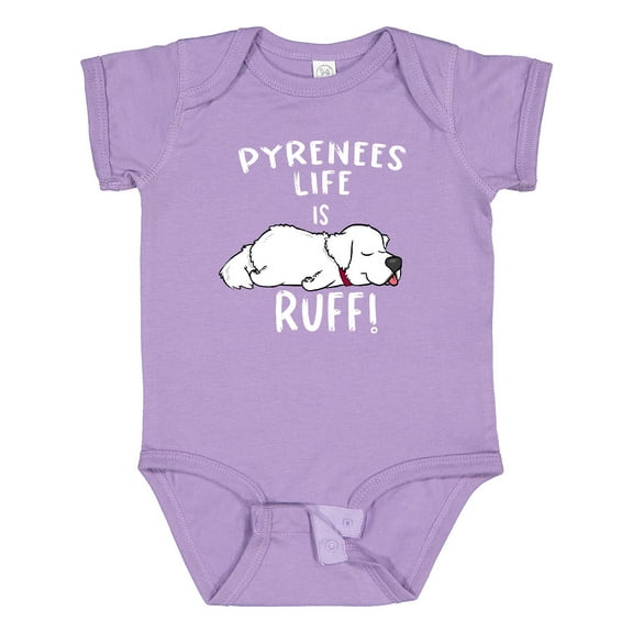 Inktastic Pyrenees Life is Ruff Great Pyrenees Boys or Girls Baby Bodysuit