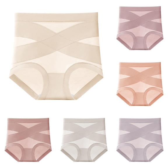 XIAOCHA Women's Cross Compression Shaping Briefs High Waist Tummy Control Panties