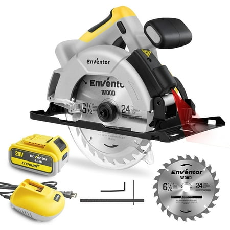 

Cordless Circular Saw Enventor 20V 6-1/2 4800RPM Brushless Cordless Circular Saw