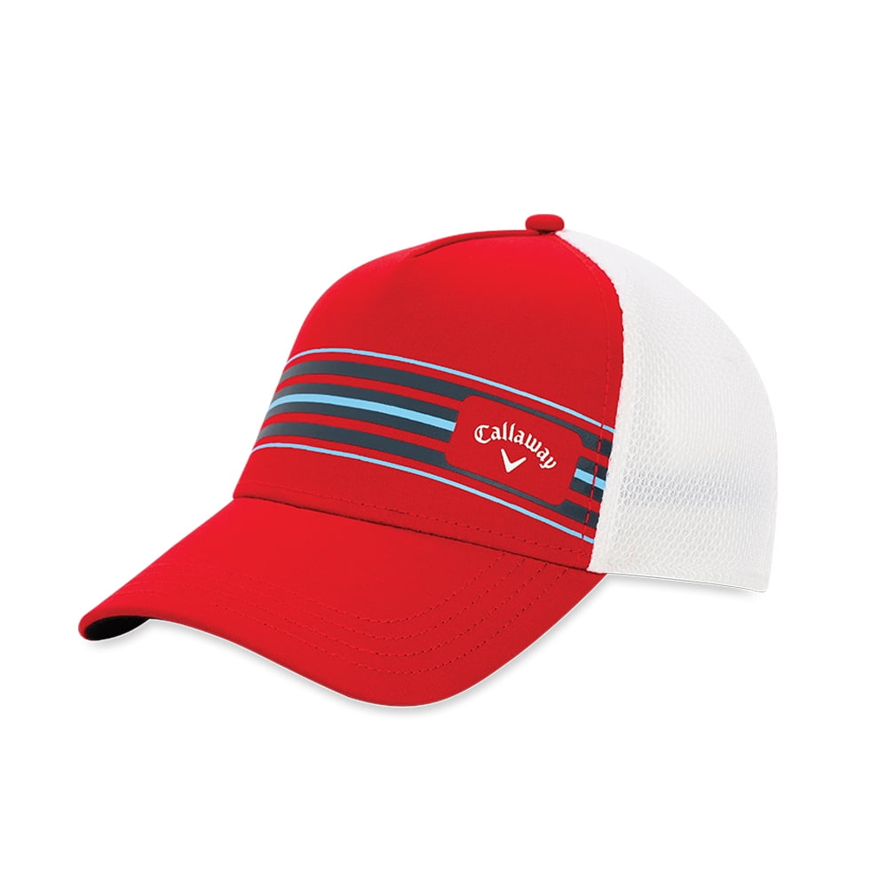 NEW Callaway Stripe Mesh Red/White/Grey/Blue Adjustable Snapback Golf