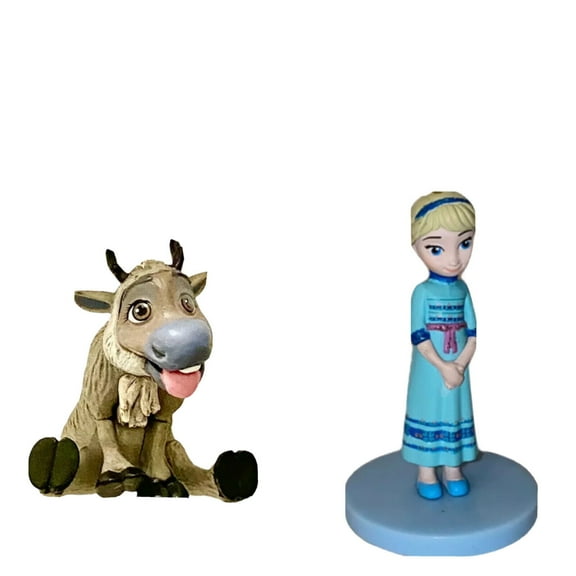 Elsa & Sven Reindeer Baby Toddler Young Cake Topper Pvc Figure Figurine New 2”