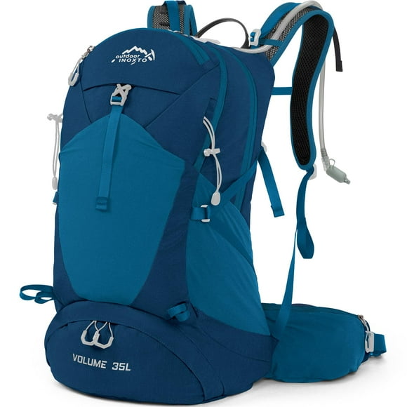 Mochila de Senderismo IX INOXTO Impermeable con Bolsa de Agua de 3L Azul