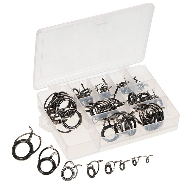 Lixada Sea Fishing 75pcs varilla guía de punta fijada kit de reparación de piezas de pesca Rod const Lixada Aparejo de pescar