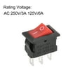 thumbnail image 3 of Mini Boat Rocker Switch Red Toggle Switch for Boat Car Marine 2pins ON/OFF AC 250V/3A 125V/6A, 10pcs, 3 of 4