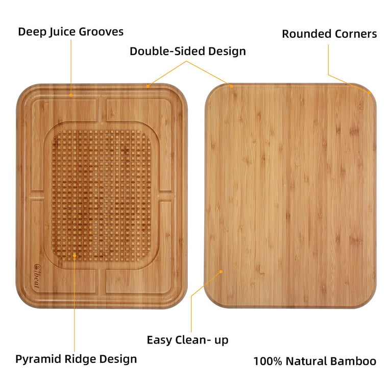 30 x 20 inch Massive XXXL Extra Large Bamboo Cutting Board – Wooden Carving Board for Turkey, Meat, Vegetables, BBQ - Largest Wood Butcher Block Board