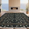 thumbnail image 2 of Design&I 4'x6' Washable Area Rug Garden With Symmetrical Asian Branch Border Chinoiserie Floral Birds Playful for Dorm Room, Living Apartment, Flatweave Daily Traffic Ready, 2 of 7
