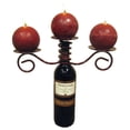 thumbnail image 1 of Metrotex Designs 28074 Three Pillar Candleholder Bottle Topper-Rich Merlot Finish, 1 of 2